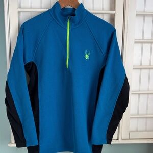 Spyder Blue and Black Pullover with Green Logo